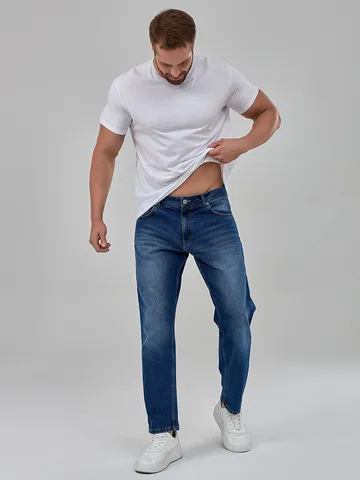 Heren Casual Stretch Jeans met Rechte Pijpen Zomer Dunne Gewassen Katoenen Broek Lichtblauw Donkerblauw Mode Jeans