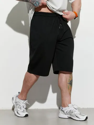Men's Summer Casual Sports Shorts Loose Breathable Cotton Sweat Shorts Pockets Drawstring Workout Five-Point Pants