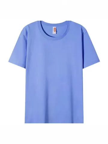 Camiseta Unisex de Algodón Pesado Casual Verano Manga Corta Cuello Redondo Color Sólido Básico Minimalista Corte Recto