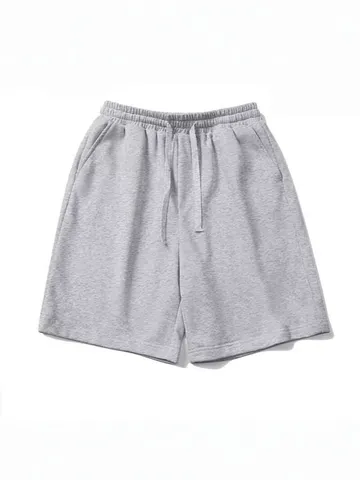 Herren Sport Casual Baumwollmischung Shorts Lockerer Schnitt Kordelzug Taille Einfarbige Sweatshorts Für Sommer Fitness Laufen Alltag