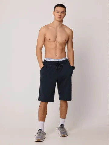 Herren Casual Shorts Baumwollmischung Waffel Textur Lockeres Gerades Bein Sommer Unterteil Mit Kordelzug Taschen