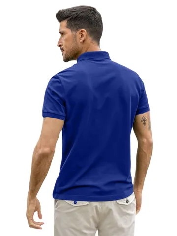 Polo Homme Décontracté en Coton Piqué Manches Courtes Respirant Couleur Unie Polo d'Été pour Hommes Classique Revers Polo Top