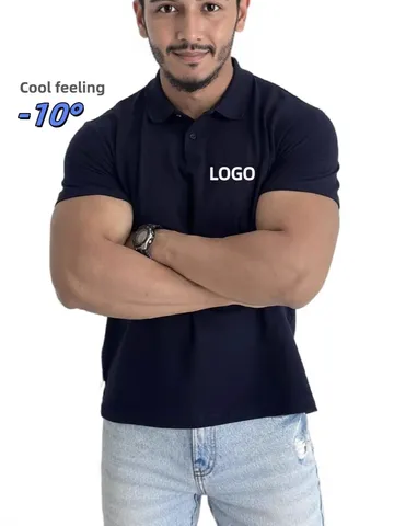 Men's Seamless Cool Feeling Polo Shirt Nylon Spandex Breathable Short Sleeve Business Casual Summer Top
