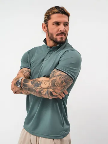 Unisex Athleisure Breathable Cotton Blend Polo Shirt Short Sleeve Casual Sport Top Ribbed Cuffs Summer Golf Tennis Tee