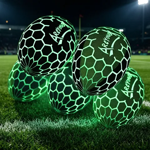 Glowing Rugby Stuffed Animal Plush Toy Soft Cartoon Football Pillow Kids Soothing Doll Creative Luminous Toy