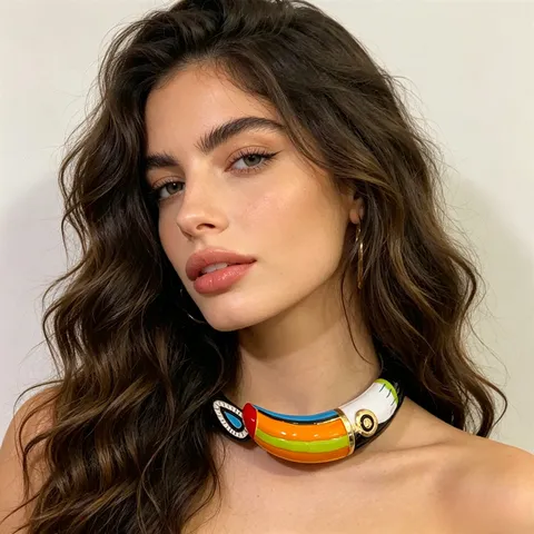Europese Stijl Metaal Kleurrijke Oliedruppel Papegaai Choker Halsketting Open Armband Vrouwen Mode Sieraden Cadeau