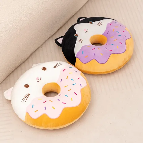 Simpatico Cuscino in Peluche Ciambella Animale Cartone Animato Giocattolo Morbido Gatto Pecora Cane Pinguino Bambola