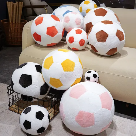 Creative Simulation Soccer Ball Plush Toy Stuffed Football Pillow Cushion Girls Bag Keychain Pendant Doll