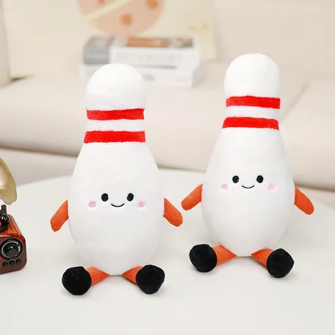 Cute Cartoon Bowling Ball Plush Toy Stuffed Doll Soft Pillow Kids Companion Home Decor Cute Stuffed Animal Toy
