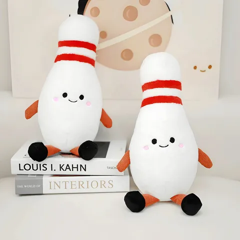 Cute Cartoon Bowling Ball Plush Toy Stuffed Doll Soft Pillow Kids Companion Home Decor Cute Stuffed Animal Toy