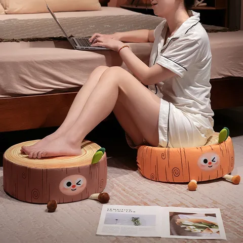 Cartoon Boomstam Vloerkussen Schattig Pluche Lui Pouf Tatami Zitkussen Voor Slaapkamer Woonkamer