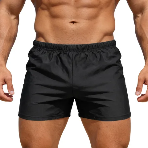 Shorts de Compression à Séchage Rapide pour Hommes Décontracté Couleur Unie Plage Yoga Surf Shorts de Sport Polyester Élasthanne Bas