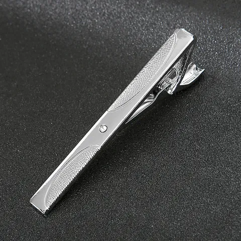 Pince à Cravate d'Affaires pour Hommes en Alliage Métal Minimaliste Épingle à Cravate Strass Rayé Géométrique Costume Formel Cadeau de Bijoux