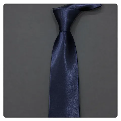 Cravate Formelle d'Affaires pour Hommes en Polyester Couleur Unie Nouée à la Main Cravate Étroite Large pour Travail Costume de Mariage