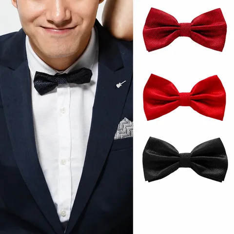 Herren Formelle Fliege Einfarbig Doppellagig Hochzeit Bräutigam Business Smoking Fliegen Klassisches Polyester Halsschmuck Zubehör