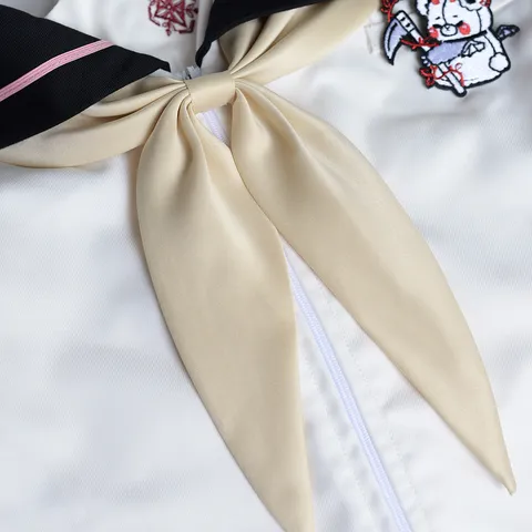Noeud Papillon d'Uniforme JK Japonais Couleur Unie Noeud Poisson Rouge Jolie Fleur de Col de Costume de Marin Accessoire de Mode en Polyester
