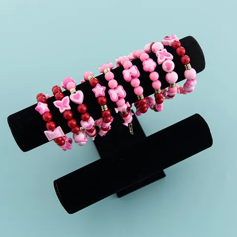 Sweet Candy Color Acrylic Heart Star Beaded Lanyard Phone Charm With Gold Lobster Clasp Cute Bowknot Beads Bracelet Wrist Strap For Women Phone Case Keychain Bag Decoration DIY Crafts Jewelry Finding