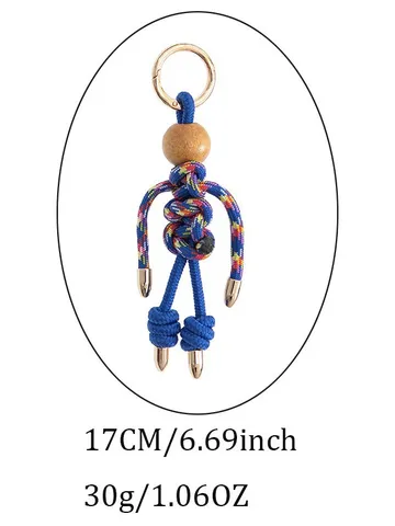Handmade Woven Puppet Doll Bag Pendant Cute Quirky Cartoon Backpack Charm Universal Phone Case Hanging Ornament