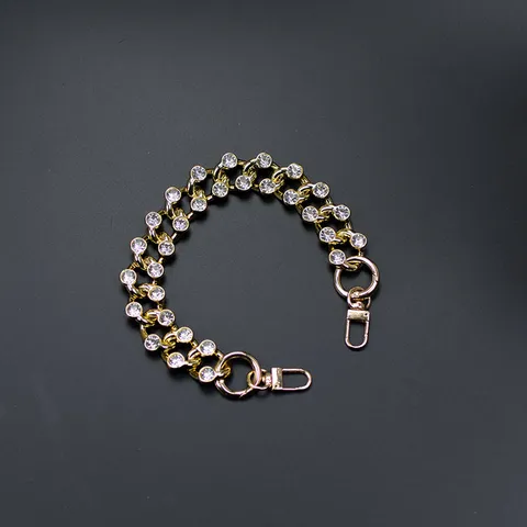 Chunky Cuban Chain Bag Strap Acrylic Metal Rhinestone Handbag Chain Baroque Style Decorative Phone Accessory