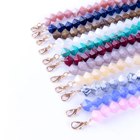Colorful Acrylic Geometric Beads Bag Chain Replacement Handbag Handle Strap Women Fashion Purse Accessories