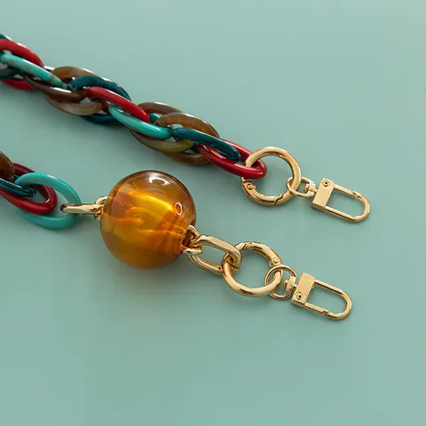Acrylic Resin Bag Chain Strap Large Lantern Bead DIY Handbag Shoulder Strap Multifunctional Purse Chain Accessories