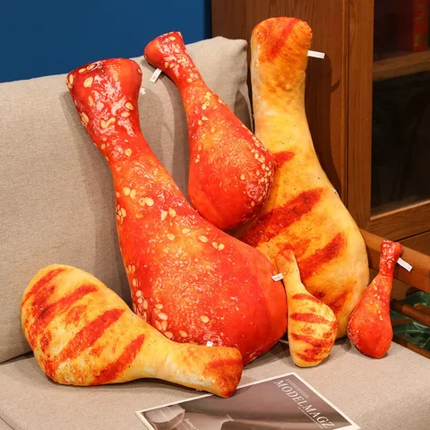 Realistic Roasted Chicken Leg Plush Pillow Soft Simulation Food Stuffed Toy Creative Funny Cushion Home Decoration Gift