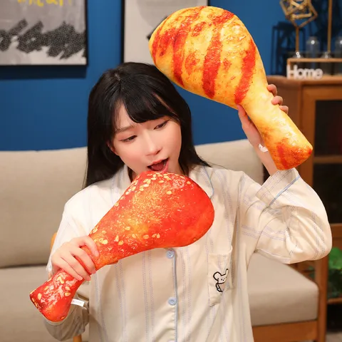 Realistic Roasted Chicken Leg Plush Pillow Soft Simulation Food Stuffed Toy Creative Funny Cushion Home Decoration Gift