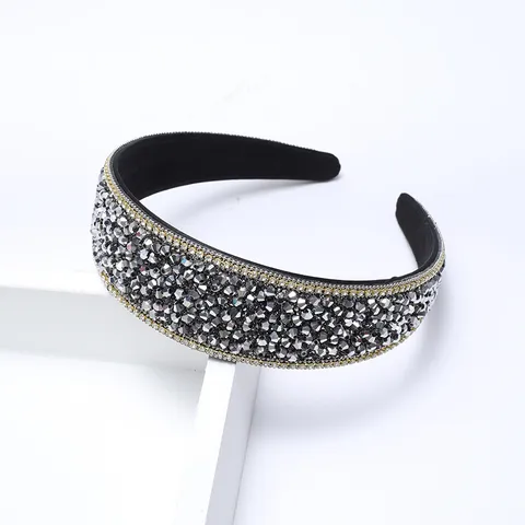 Elegant French Retro Handmade Crystal Claw Chain Headband For Women Rhinestone Padded Hair Hoop Wedding Party Jewelry Accessories