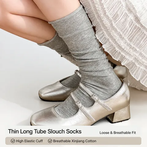 Damen Casual Baumwolle Crew Socken Einpfarbig Atmungsaktiv Hohe Elastizität Koreanischer Stil Modische Alltägliche Socken