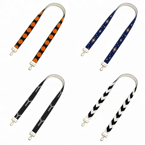 Handmade Seed Bead Woven Bag Strap Minimalist Geometric Starry Sky Polka Dot Wide Shoulder Strap Replacement For Handbags Crossbody Purse Decoration