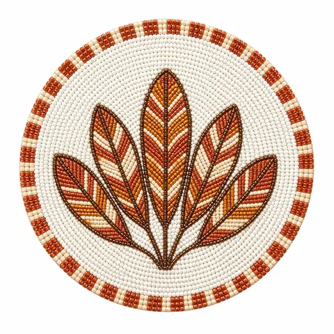 Bohemian Handwoven Glass Seed Bead Coaster Creative Tribal Sun Hamsa Hand Lotus Feather Heat Insulated Table Mat Cup Pad Home Decoration