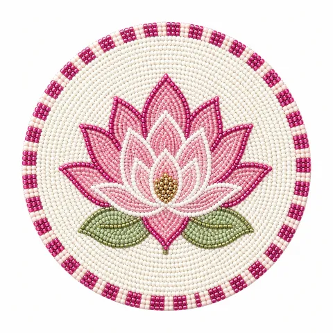 Bohemian Handwoven Glass Seed Bead Coaster Creative Tribal Sun Hamsa Hand Lotus Feather Heat Insulated Table Mat Cup Pad Home Decoration