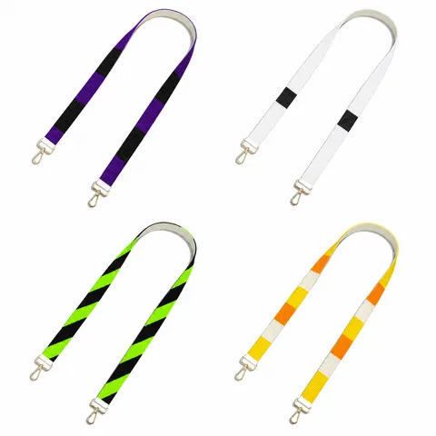 Minimalist Geometric Striped Bag Strap Glass Seed Beads Woven Wide Shoulder Strap With Metal Buckle For Halloween Purse Decoration Accessories