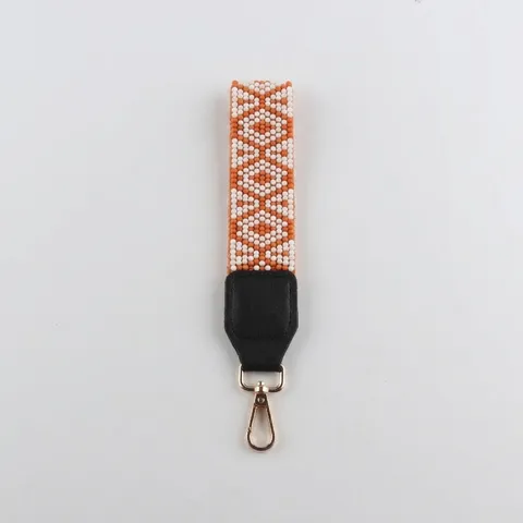 Handgemacht Gewebt Glas Perlen Armband Lanyard Schlüsselanhänger Ethnisch Geometrisch Muster Tasche Anhänger Telefon Kette Schmuck