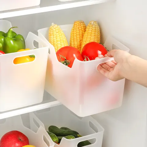 Japanese Style Soft Transparent Plastic Storage Basket Portable Fruit Vegetable Container Kitchen Sundries Organizer Box