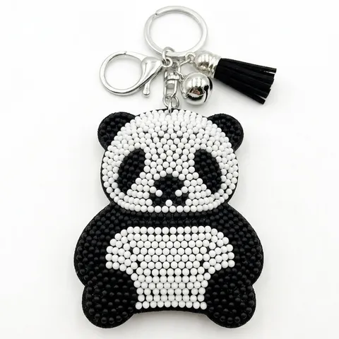 Handgefertigter Perlen Schlüsselanhänger Mit Glasperlen Süßer Panda Kaktus Essen Form Taschenanhänger Quaste Glocke Auto Schlüsselring