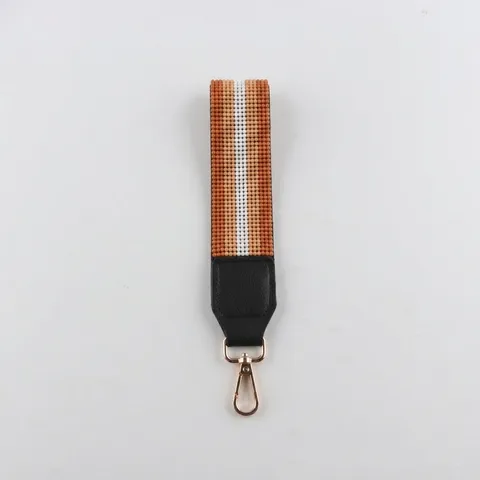 Handgefertigter Kleiner Glasperlen Gewebter Schlüsselanhänger Armband Mehrfarbig Gestreift Telefon Lanyard Tasche Schlüsselring Damen Schmuck Zubehör