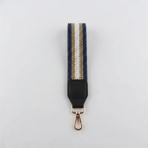 Handgefertigter Kleiner Glasperlen Gewebter Schlüsselanhänger Armband Mehrfarbig Gestreift Telefon Lanyard Tasche Schlüsselring Damen Schmuck Zubehör