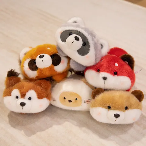 Cute Magnetic Animal Fridge Magnet Plush Toy Cat Raccoon Otter Fox Squirrel Doll Soft Stuffed Refrigerator Decoration For Kids Gift