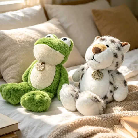 Simpatico Animale di Simulazione Peluche Imbottito Leone Rana Mucca Fadepigro Leopardo delle Nevi Bambola Morbida Bambini Compagno Lenitivo Regalo di Compleanno