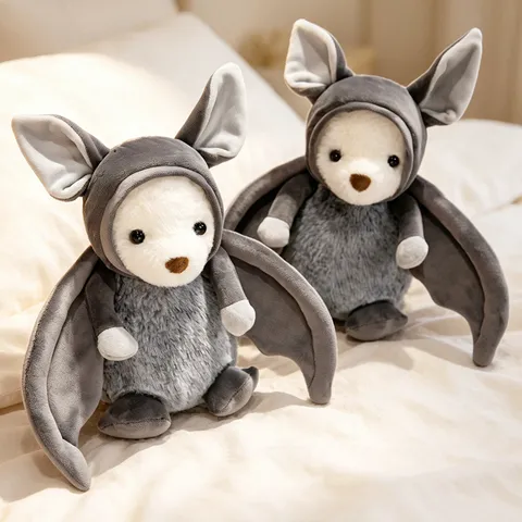 Simpatico Peluche Pipistrello Imbottito Morbido Bambola Animale Figura Fantasma Pipistrello Cuscini Regalo di Halloween Decorazione Stanza Bambini