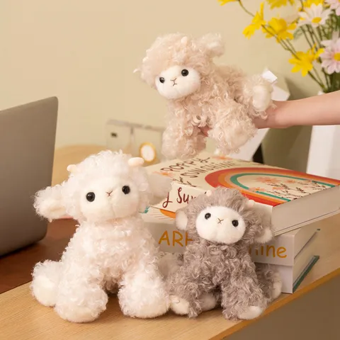 Süßes Cartoon Schaf Plüschtier Gestopftes Tier Stoffpuppe Weiches Flauschiges Lamm Kissen Für Kinder Geburtstag Geschenk Heimdekoration