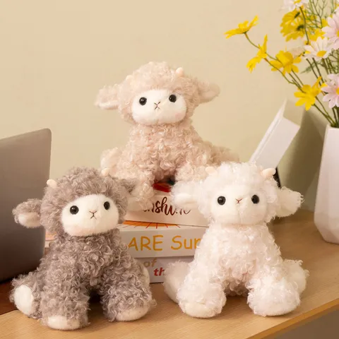 Süßes Cartoon Schaf Plüschtier Gestopftes Tier Stoffpuppe Weiches Flauschiges Lamm Kissen Für Kinder Geburtstag Geschenk Heimdekoration