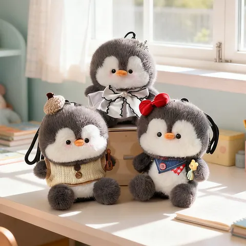 Cute Fat Penguin Plush Toy Doll Stuffed Animal Keychains Bag Pendant Girls Gift