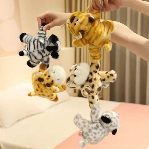 Cute Plush Animal Refrigerator Magnet Toy Soft Stuffed Doll Cartoon Deer Tiger Leopard Zebra Turtle Cat Home Decor