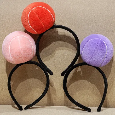 Neuheit Plüsch Sportball Stirnband Süße Basketball Tennis Haarreif Weiches Lustiges Haaraccessoire Für Kinder