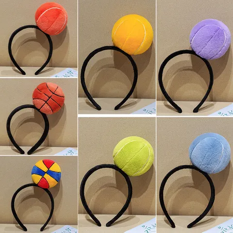Neuheit Plüsch Sportball Stirnband Süße Basketball Tennis Haarreif Weiches Lustiges Haaraccessoire Für Kinder