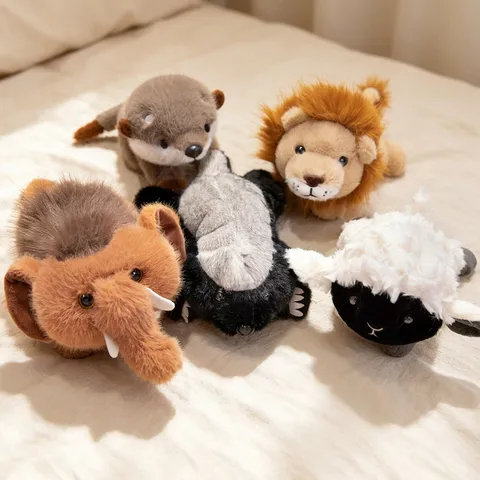 Cute Stuffed Animal Plush Toy Soft Fluffy Lion Goat Mammoth Otter Doll Children Comfort Companion Toy Gift
