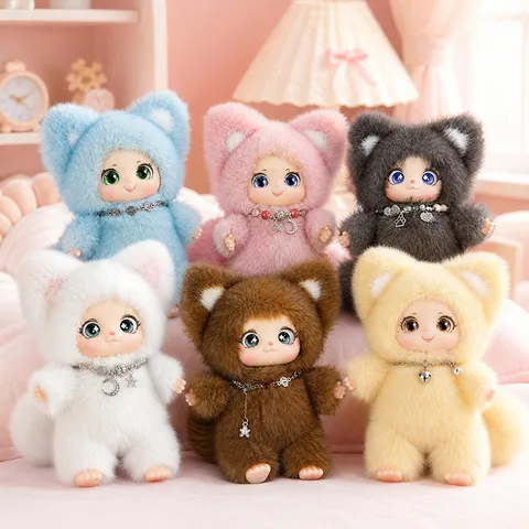 Carino Simulazione Volpe Peluche Giocattolo Bambola Ciondolo Ragazza Borsa Portachiavi Peluche Morbido Animale Cartoon Borsa Appendere Ornamento