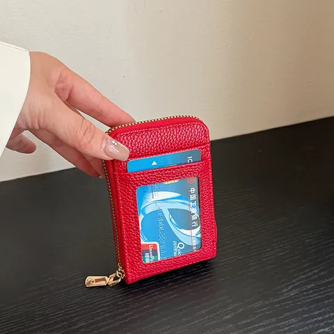 PVC Leder RFID Blocking Kartenhalter Brieftasche Für Damen Herren Schlanke Vertikale Akkordeon Kreditkartenetui Ausweis Halter